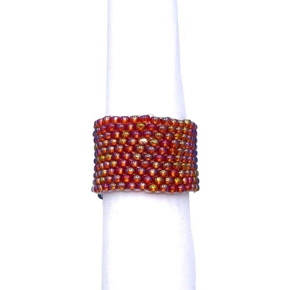 Rainbow Topaz with White and Blue Crystal Cellini Spiral Statement Ring Size 10 - Picture 4 of 6